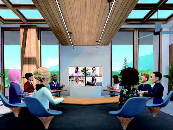 메타가 선보인 가상 회의 공간 ‘호라이즌 워크룸’