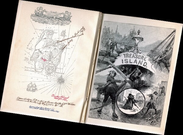 1883년에 발간된 '보물섬'의 내부 삽화