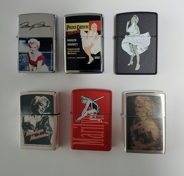 이 대표가 소장 중인 1940~50년대 마릴린 먼로를 담고 있는 지포라이터들