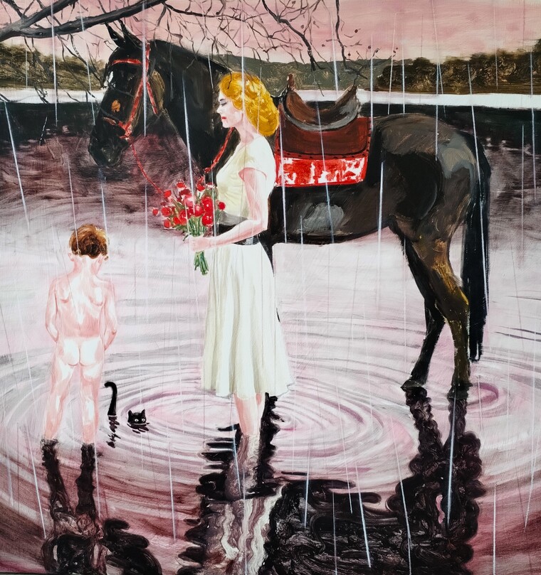 Mirza Cizmic, ‘What the Flowers Saw’, 2025, Oil on Canvas, 67x68cm, Artemin Gallery<br>