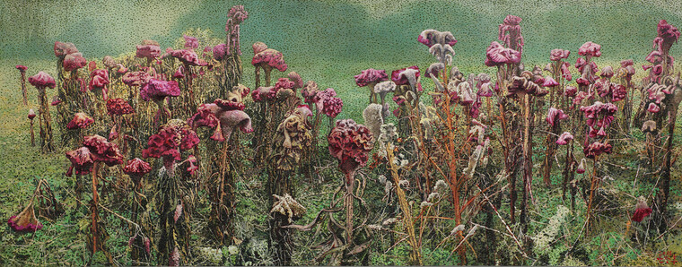 개 같은 여름 2014 캔버스위에 유화물감137.5x354.5cm ⓒ 안창홍<br>